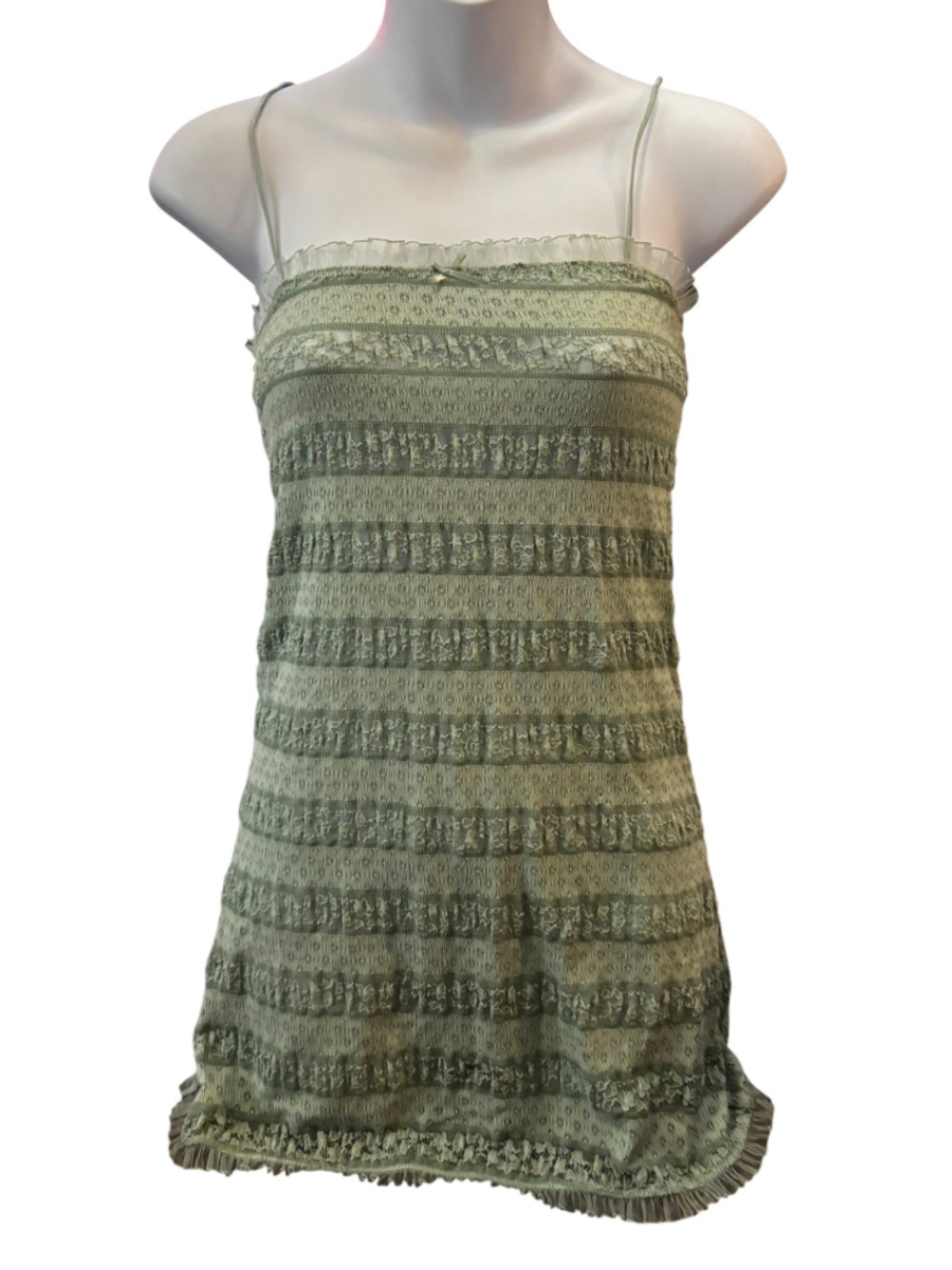 wild fable Sage Green Lace Overlay Top